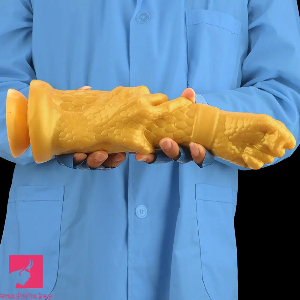 13in Golden Silicone Fist Large Prosthetic Arm Hand Dildo For Fist Hand