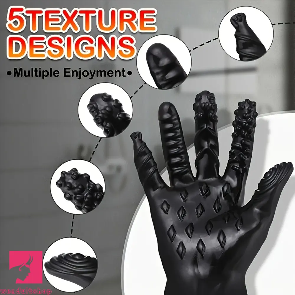 8.3in Finger Spiked Dildo Glove For Manual Massage Stimulating Clit Toy