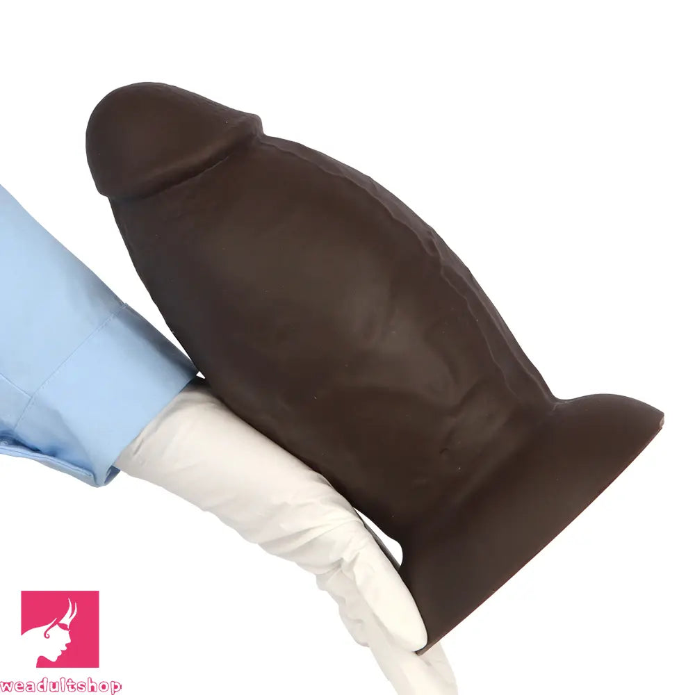 5.9in 8.66in 10.03in Coffee Eggless Large Anal Plug Penis Silicone Anal Dildo