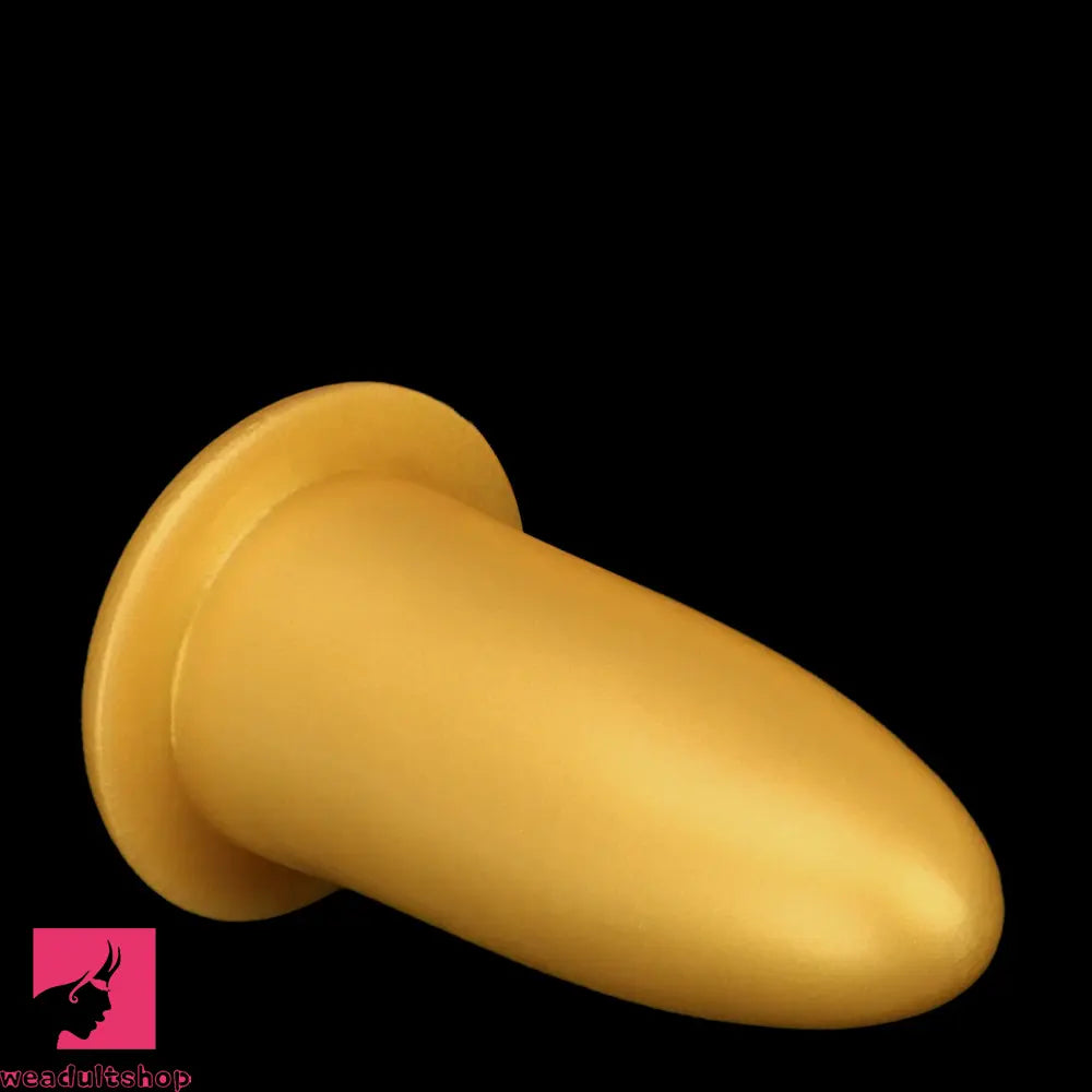 4.72in 5.7in 7.08in 8.26in Gold Silicone Soft Thick Missile Design Dildo Toy