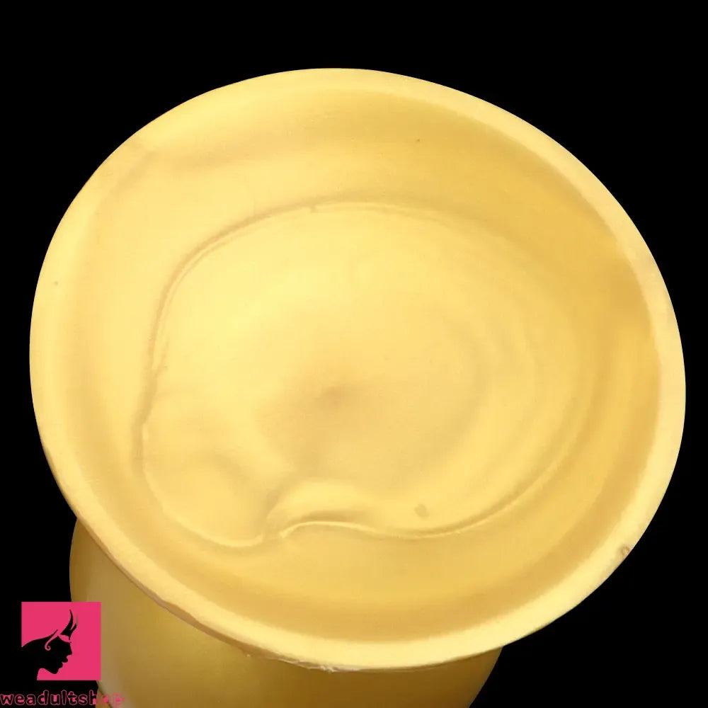 5.11in 9.05in Golden Silicone Big Thick Butt Plug Dildo Cock Clit Stimulator