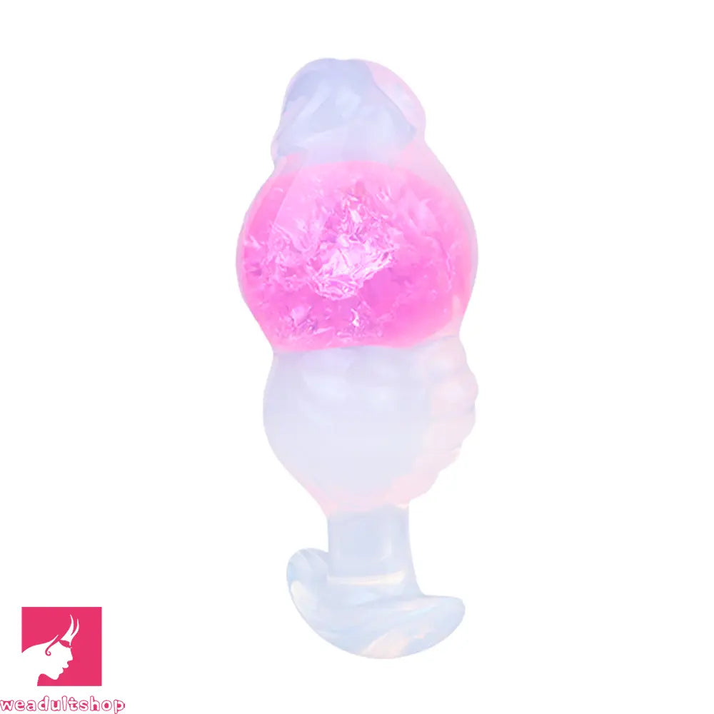 5.63in Luminous Silicone Anal Beads Dildo Anal Cock Toy With Anchor