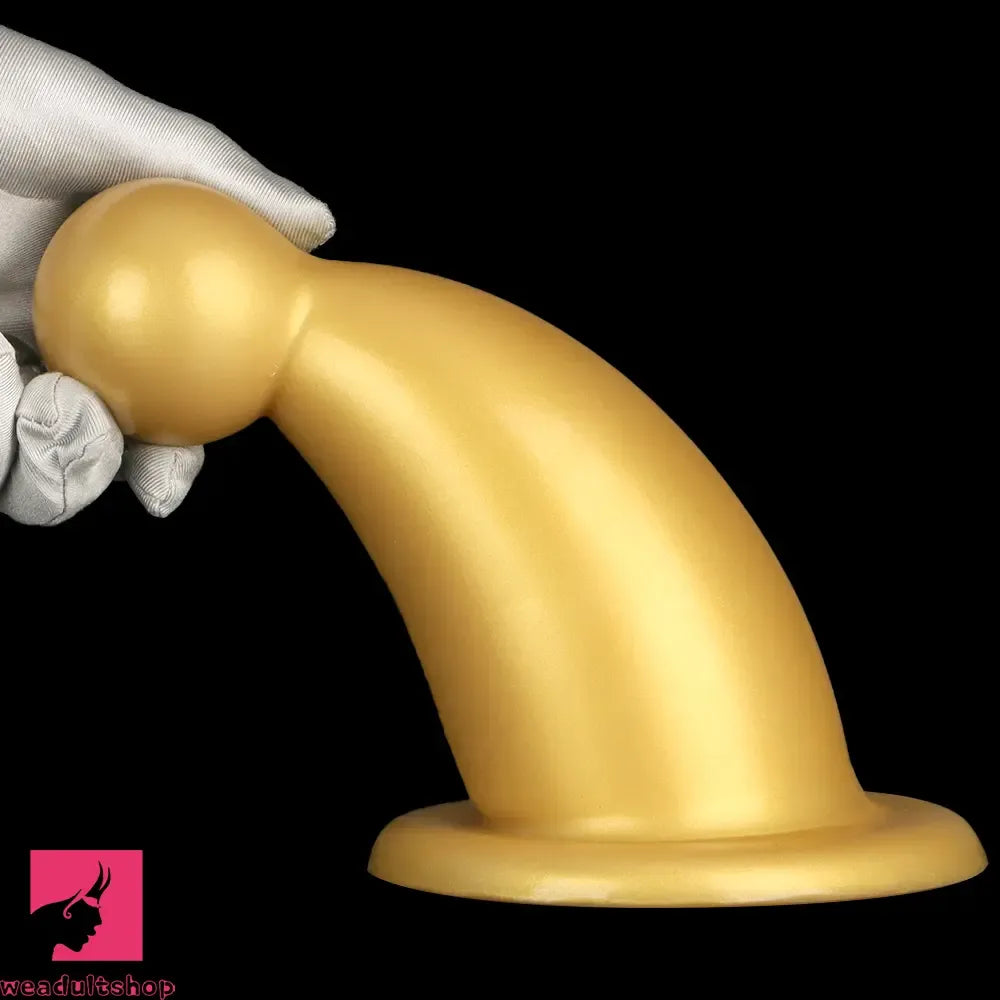5.7in 7.87in Golden Silicone Soft Thick Butt Plug Dildo For Women Sex Toy