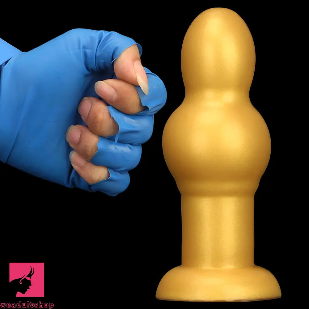 4.53in 5.12in 6.1in 7.48in Silicone Gold Calabash Brothers Alien Anal Dildo