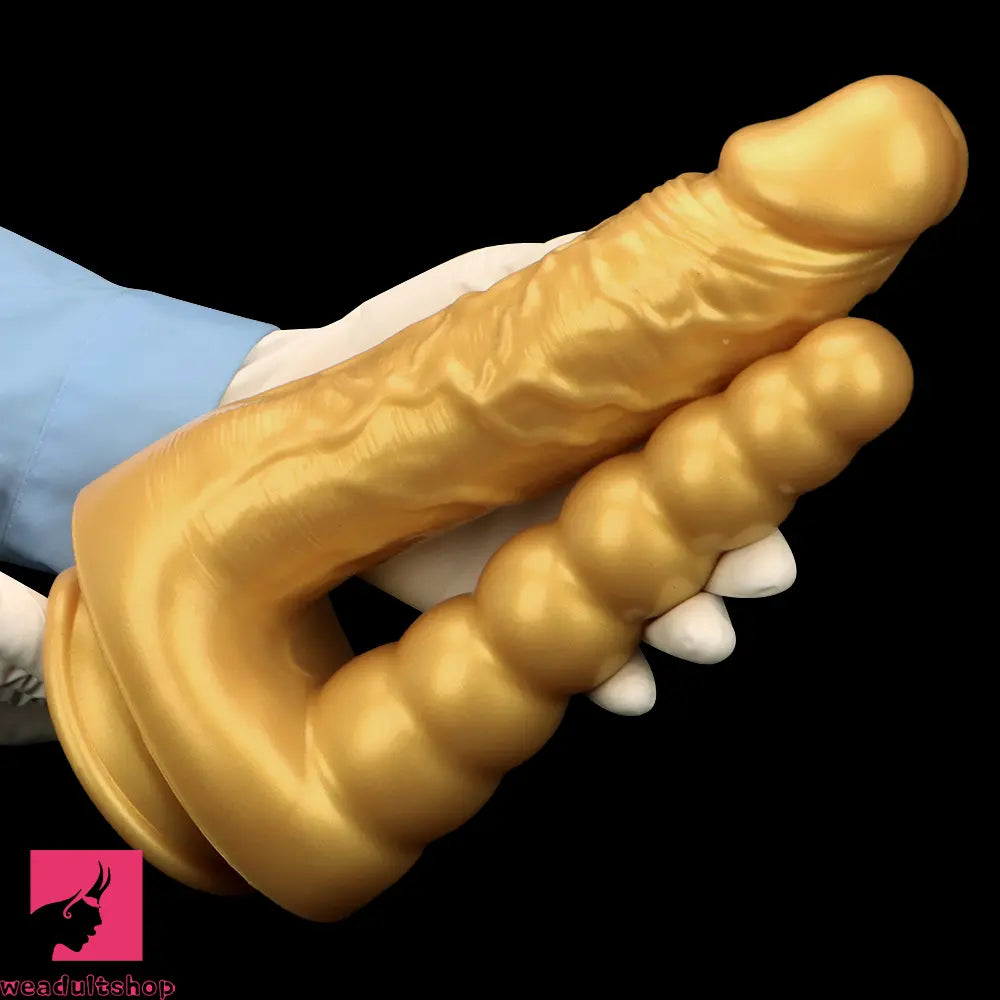 7.87in 10.43in Large Silicone Double-ended Dildo Soft Clit Masturbator