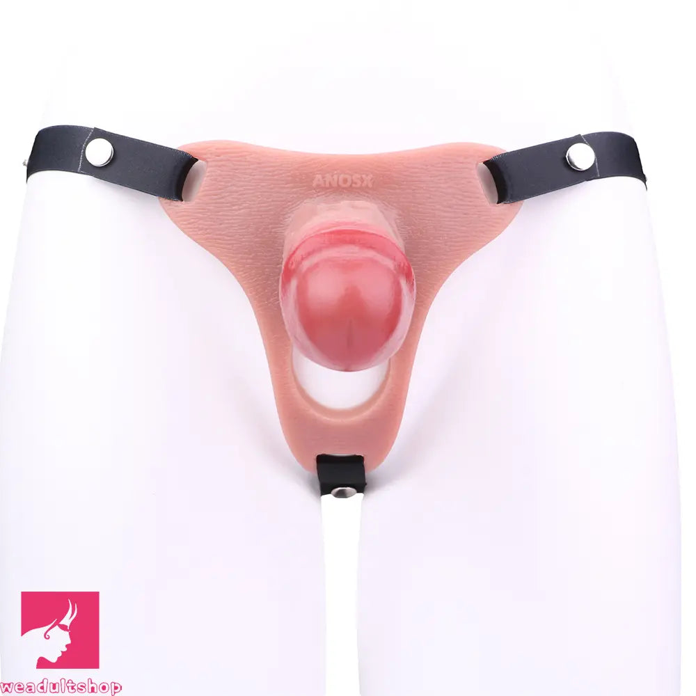 5.51in Strap on Hollow Silicone Cock Cage Dildo For Chastity Dildo Sleeve