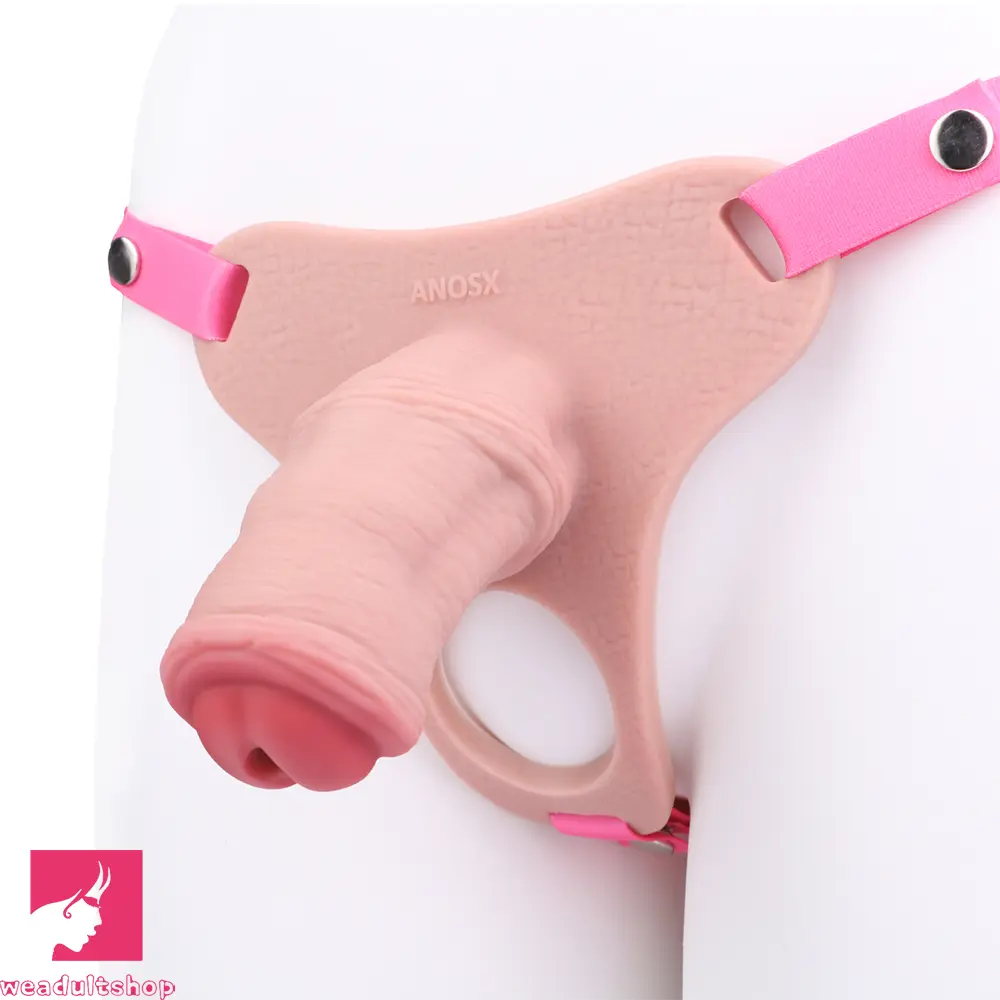 5.31in Silicone Horse Animal Penis Cage Strap on Chastity Dildo With Lock