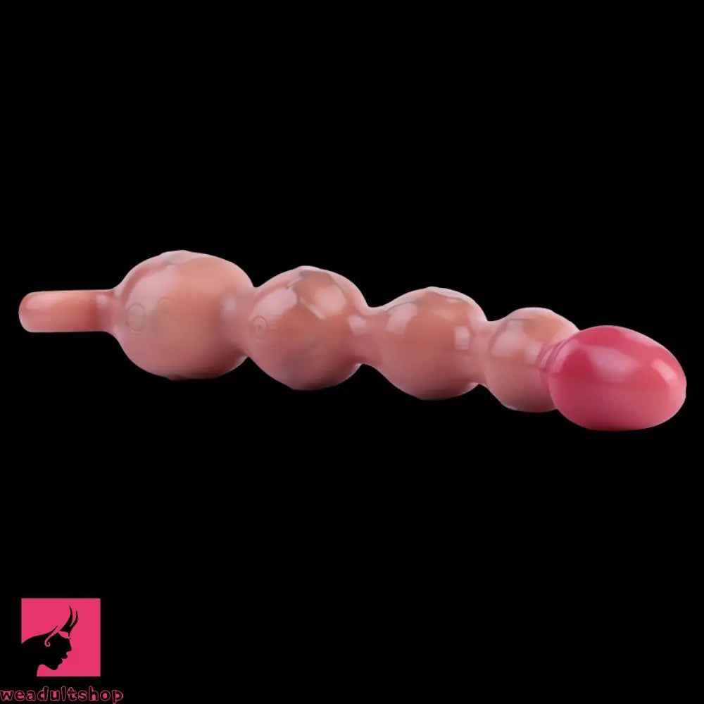 10.8in Big Vibrating Silicone Soft Pulling Beads Odd Dildo With 3 Motors