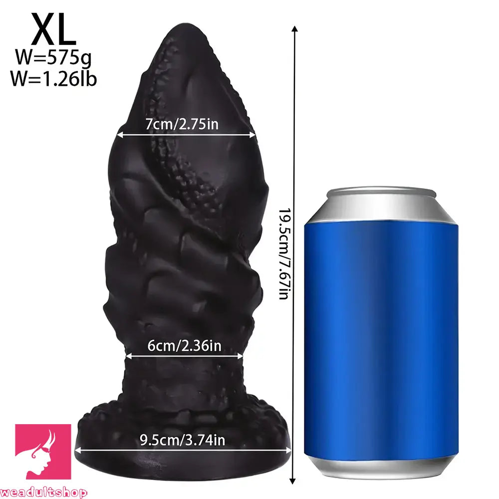 4.4in 5.51in 6.49in 7.67in PVC Anal Plug Odd Spiral Dildo With Suction Cup