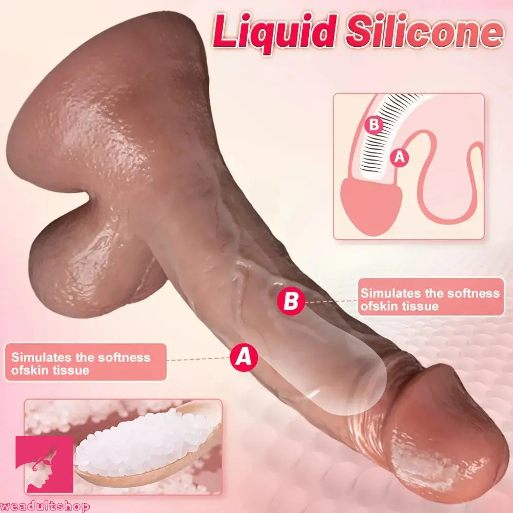 9.64in Big Realistic Liquid Silicone Huge Dildo For Hands-Free Play Cock