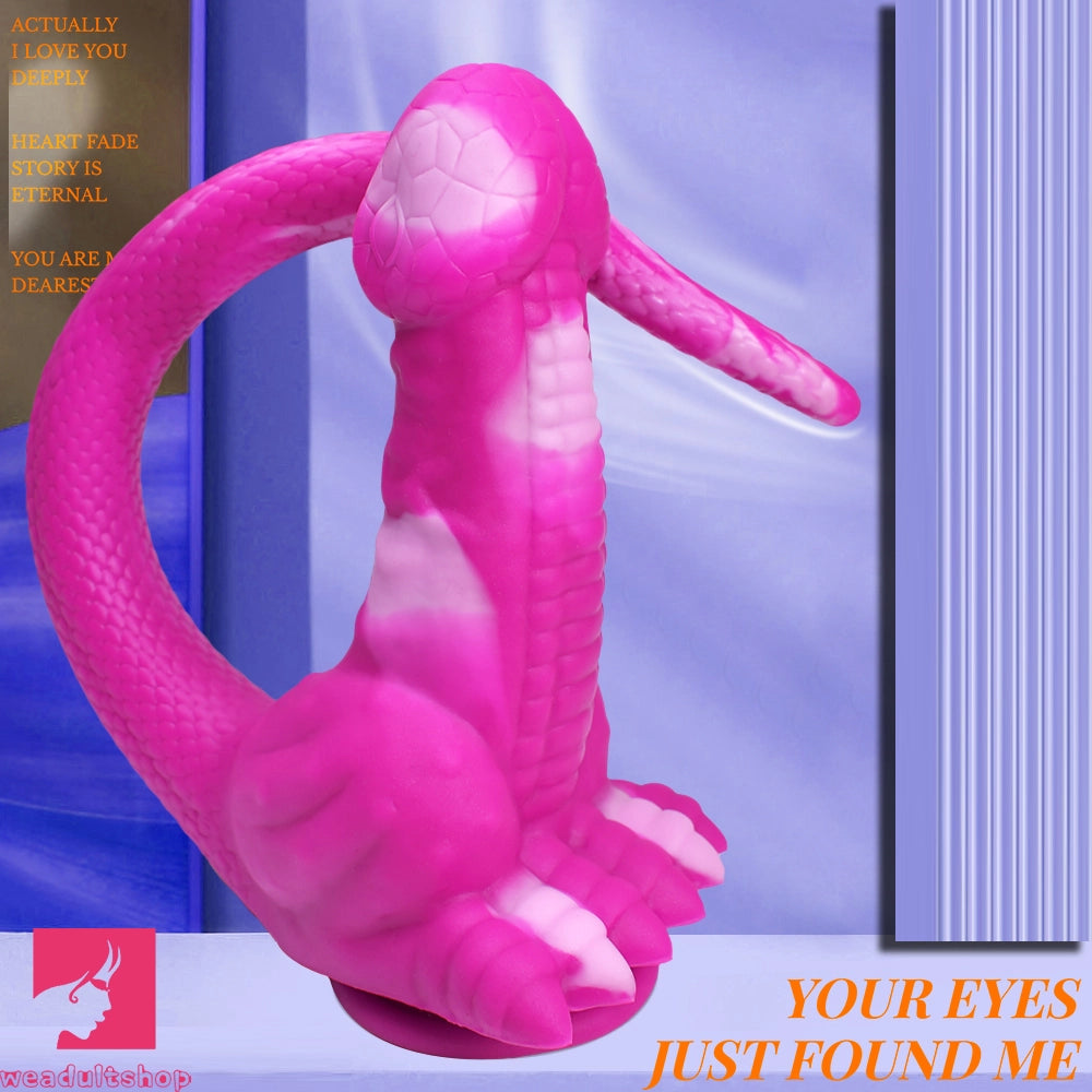 12.8in 15.35in Dinosaur Silicone Soft Big Glowing Penis Dildo For Women