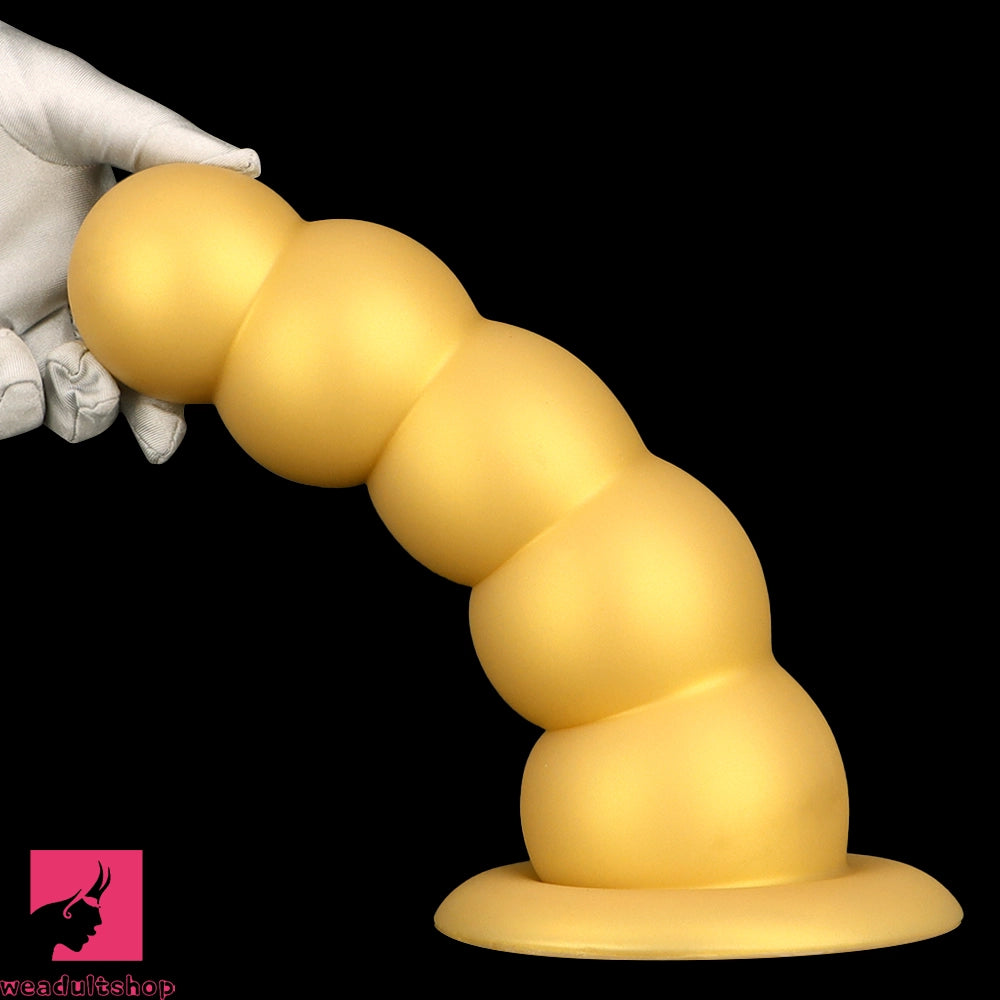 7.08in 9.05in 10.62in Silicone Soft Five-Bead Pull-Bead Butt Plug Cock Dildo