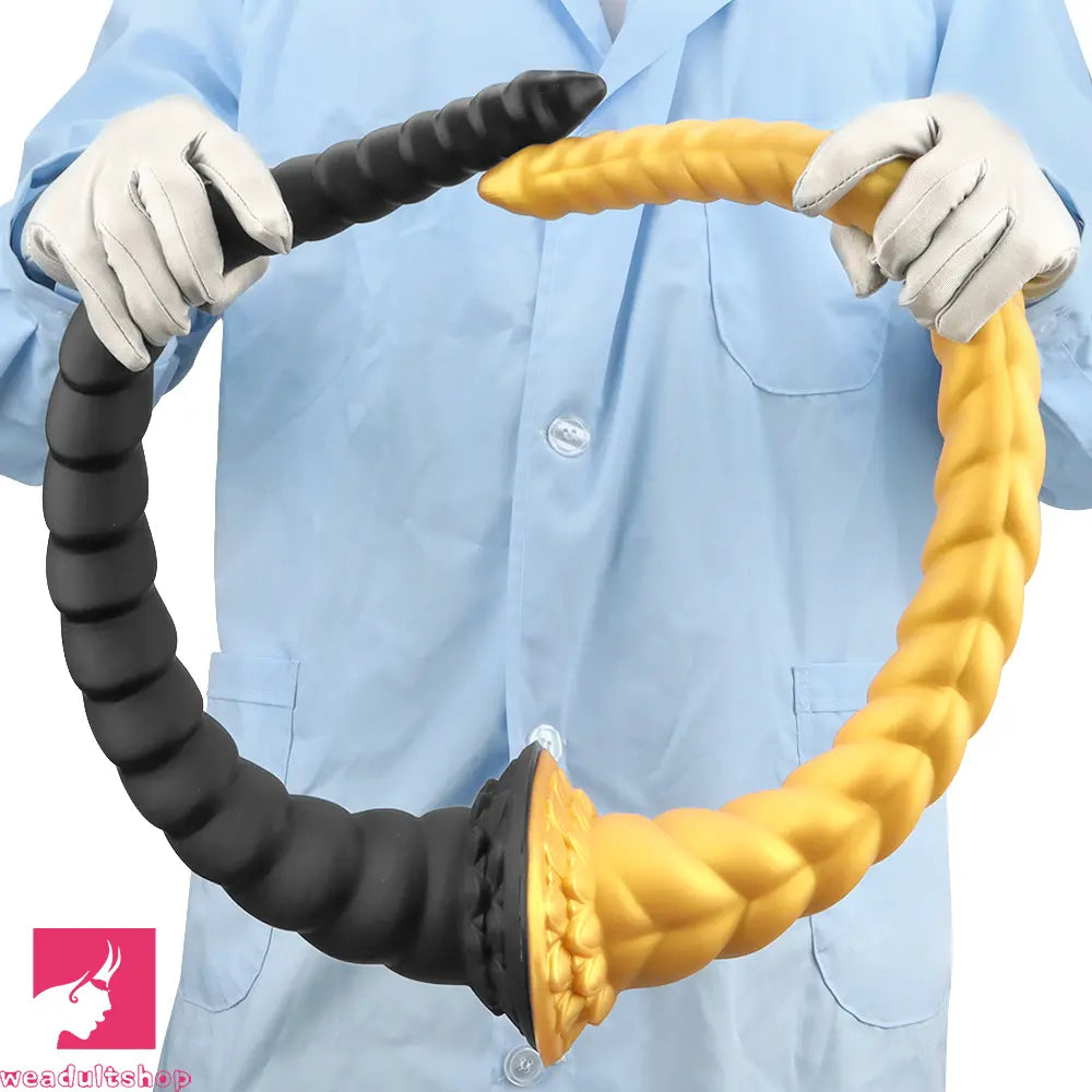 22.04in Liquid Silicone Super Long Texture Anal Plug Large Soft Sex Dildo