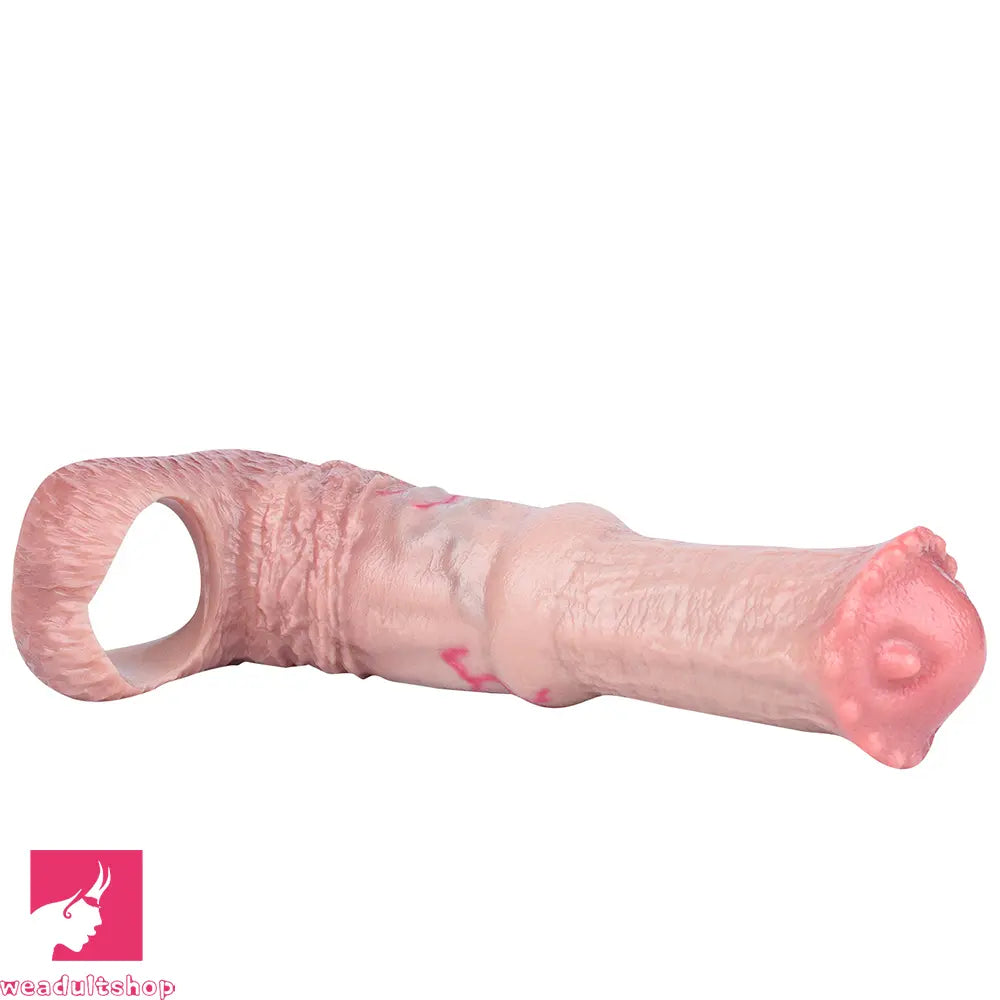 6.1in 7.71in Horse Penis Dildo Sleeve Realistic Skin Stem Pulse Cock Sleeve