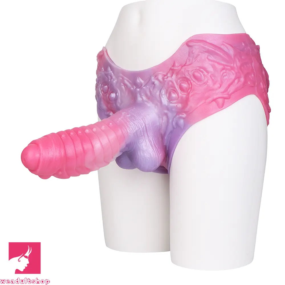 9.05in Hollow Spiked Uncut Strap on Dildo Silicone Dildo For Anus Cock