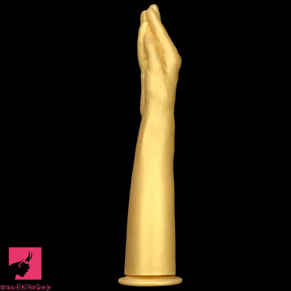 12in 14.17in 16.73in Gold Silicone Fisting Arm Ashes Grade Anal Cock Dildo