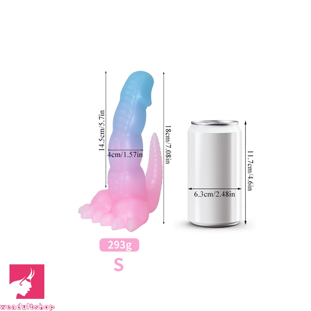 7.08in 9.05in Dinosaur Luminous Monster Soft Prostate Glowing Dildo