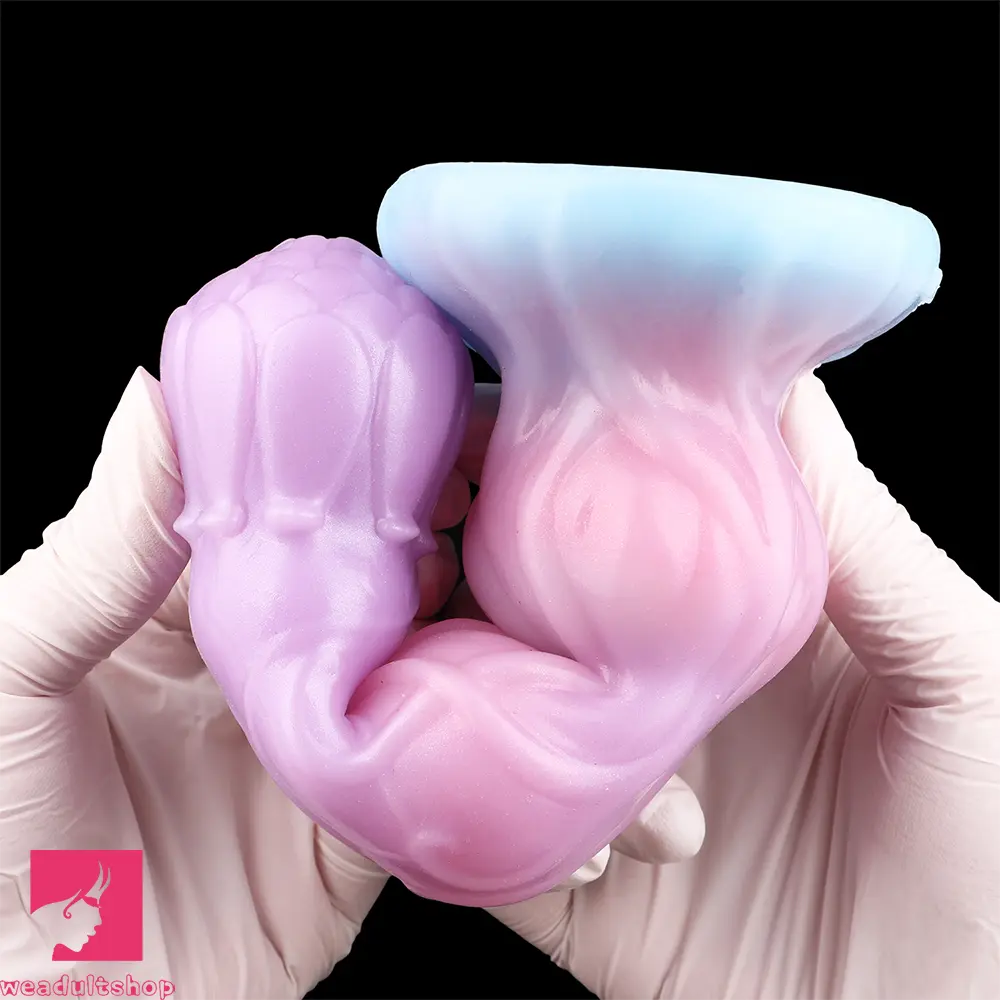 8.11in Inflatable Silicone Soft Dildo Squeeze Water Female Male Cock Toy