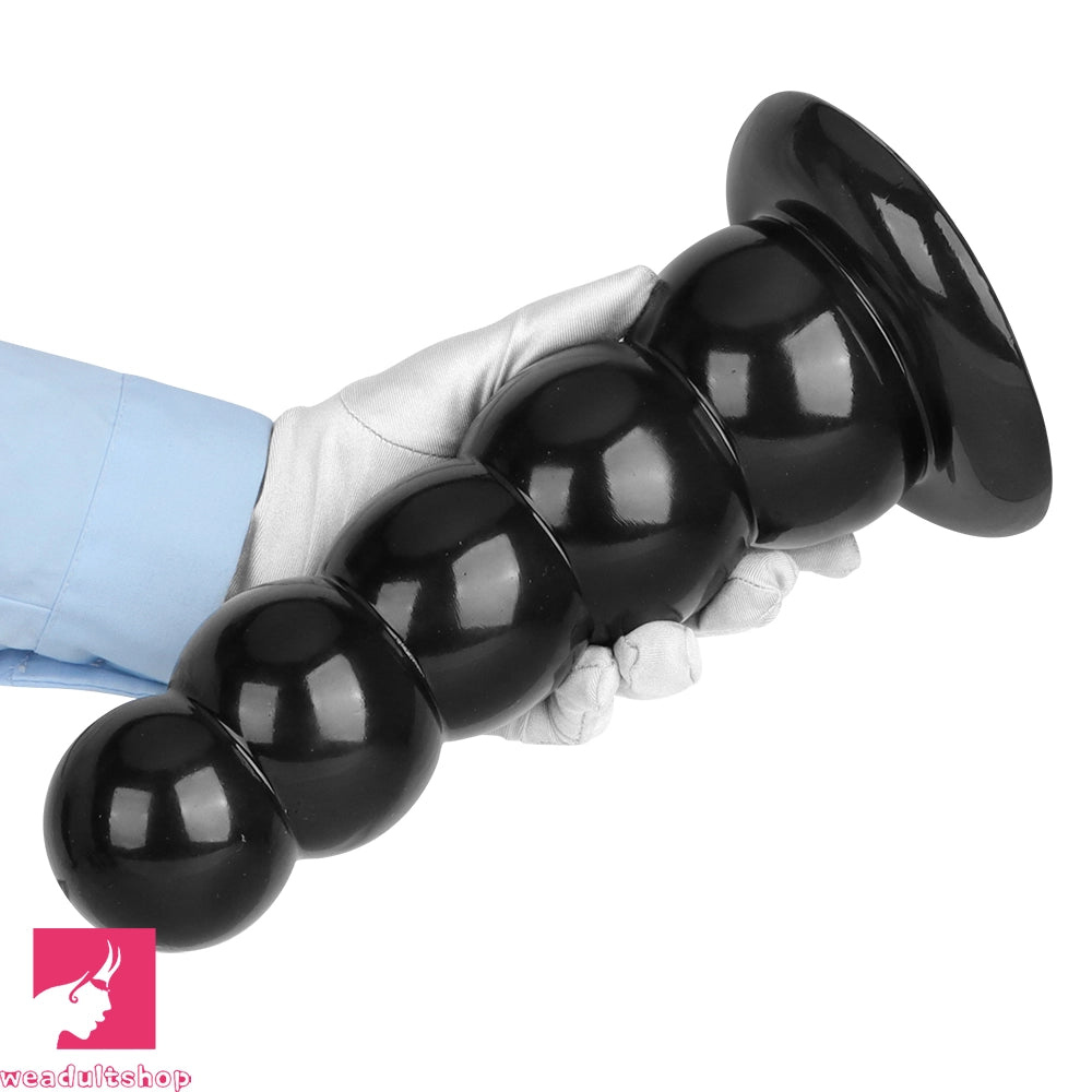 7.08in 9.05in 10.62in Black Beads Tower Five Bead Big Anal Plug Cock Dildo