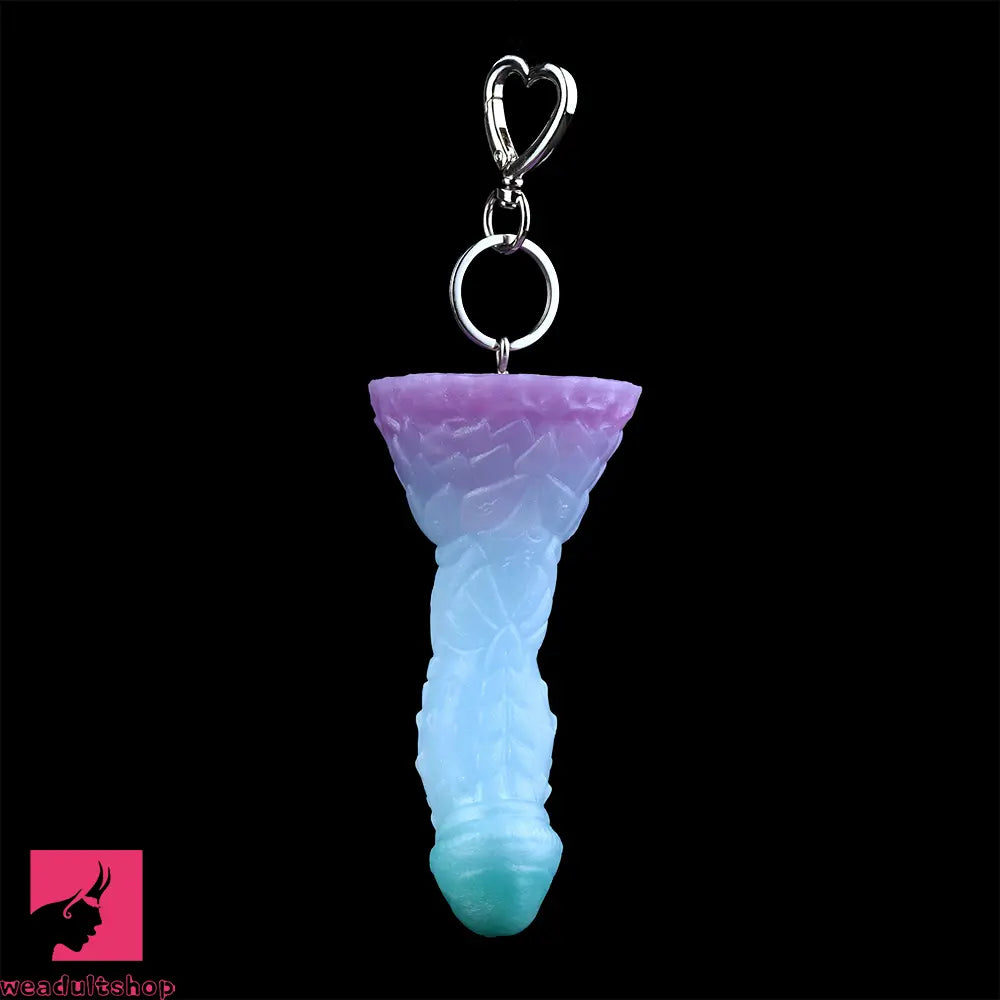 4.68in 5.9in 7.16in 8.26in Spiked Monster Silicone Odd Dildo With Key Chain