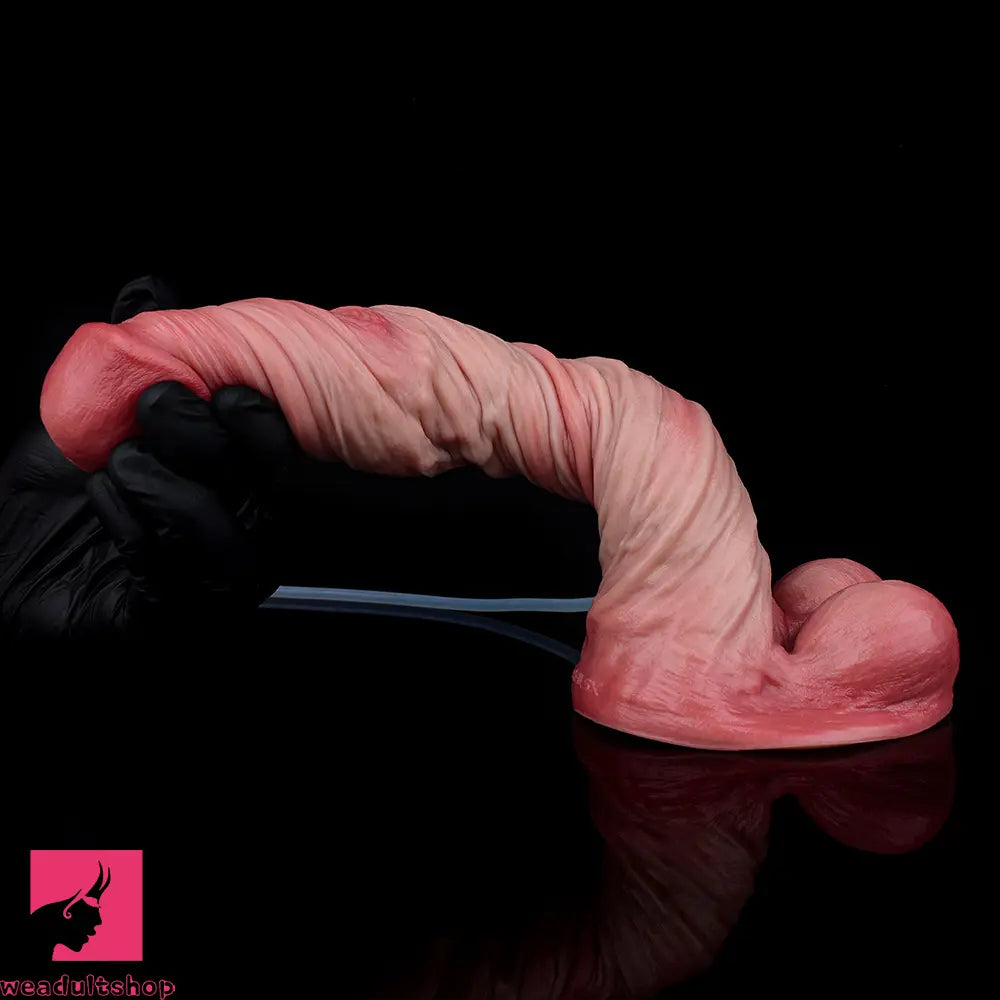 9.02in Realistic Soft Texture Dual Density Silicone Ejaculating Dildo