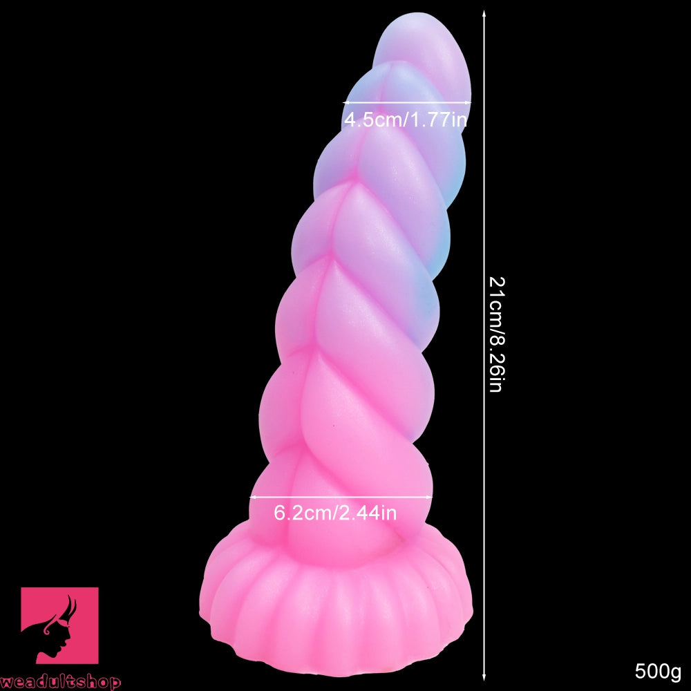 8.26in Fantasy Luminous Silicone Soft Dildo For Women Clit Masturbation