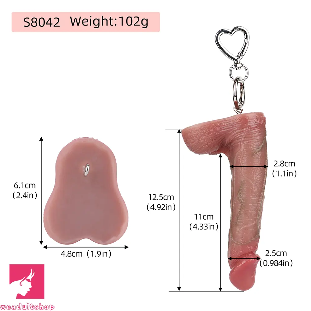 4.92in Silicone Soft Small Dildo Key Chain Anal Vaginal Sex Toy For Sex Cock