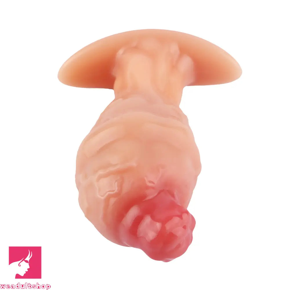 4.01in Fox Tail Wear Anchor Silicone Dildo Butt Plug For BDSM Role Sex