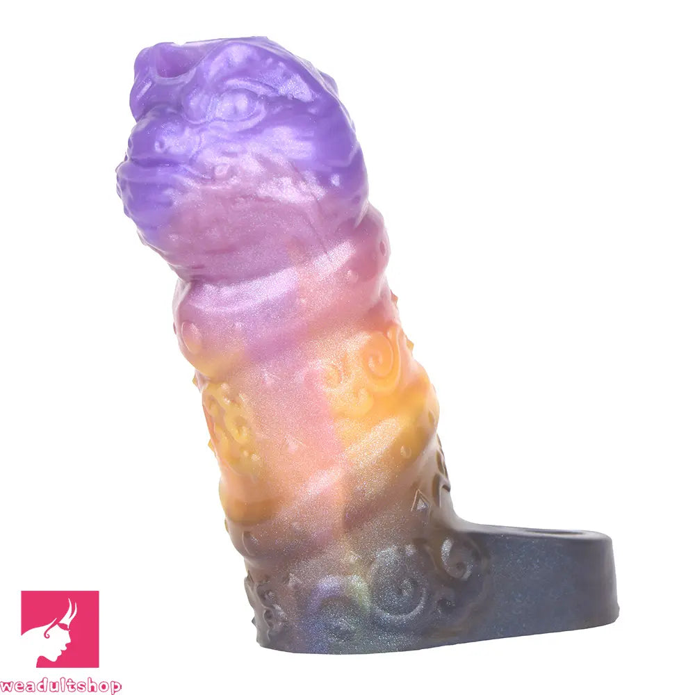 4.76in Ecan Dragon Fantasy Silicone Soft Dildo Sleeve Penis Extender