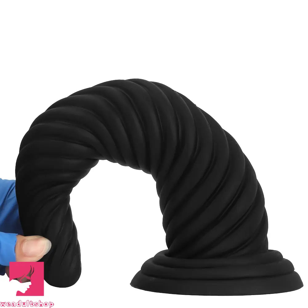 8.26in 10.43in 12in Silicone Thread Black Big Soft Dildo Anal Masturbator