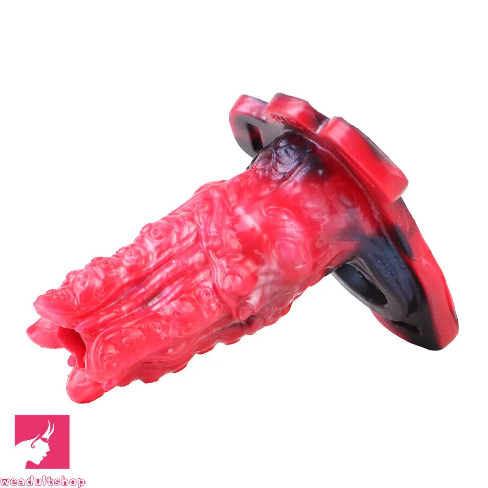 5.59in Hollow Dildo Built-in keel Vibration Remote Strapon Odd Penis Sleeve