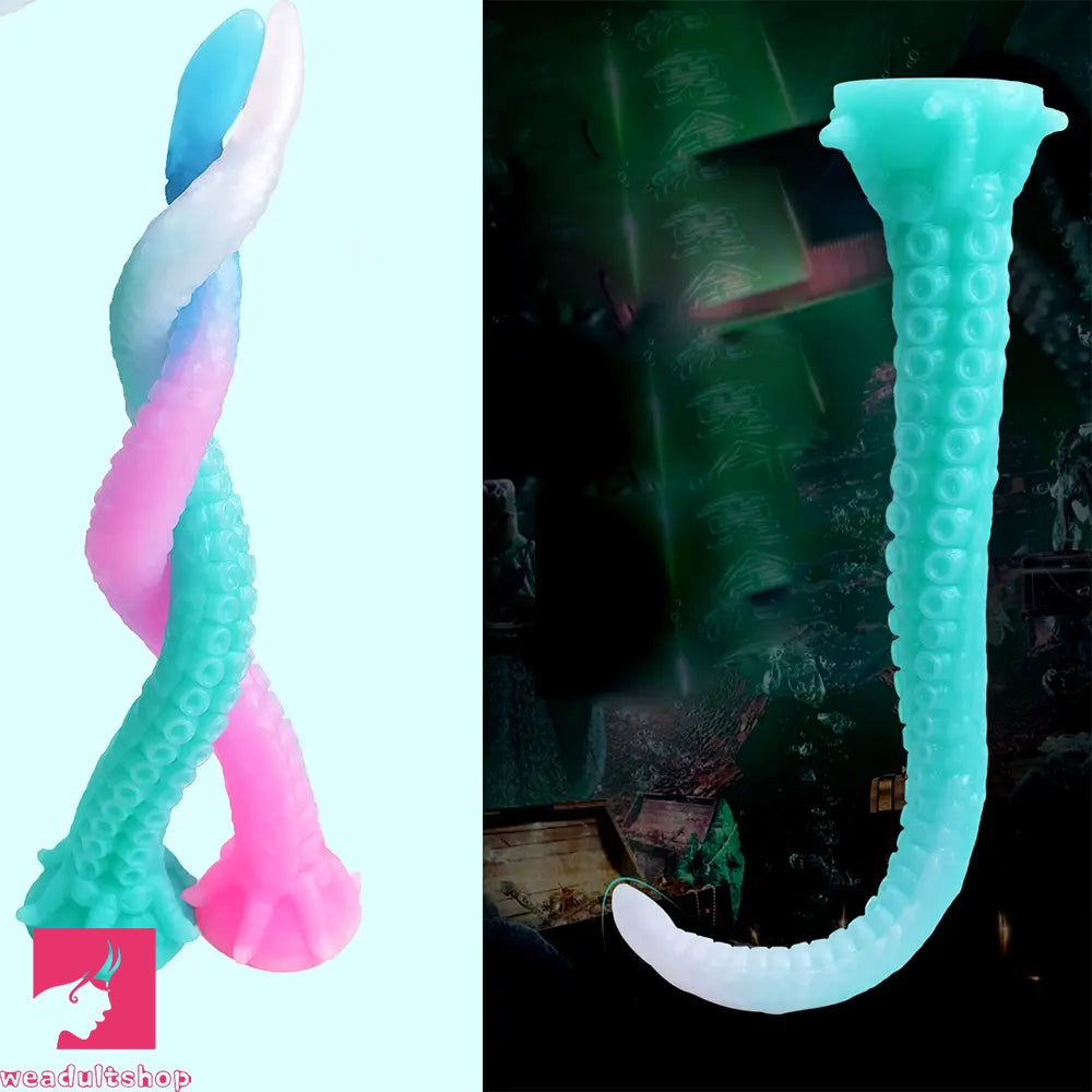 15.1in 17.3in Luminous Silicone Soft Long Big Tentacle Octopus Penis Dildo