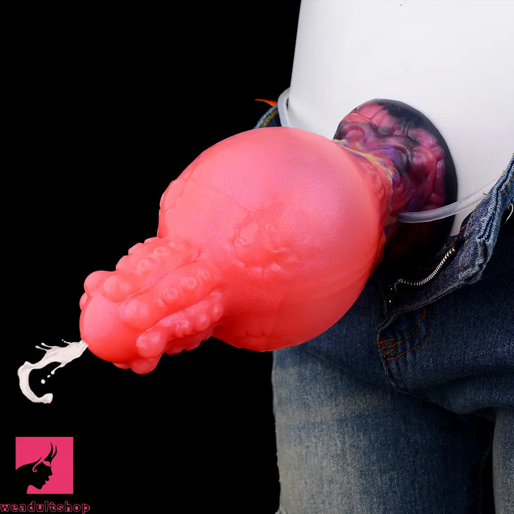 5.91in Fantasy Weird Silicone Soft Inflatable Spraying Water Dildo For Sex