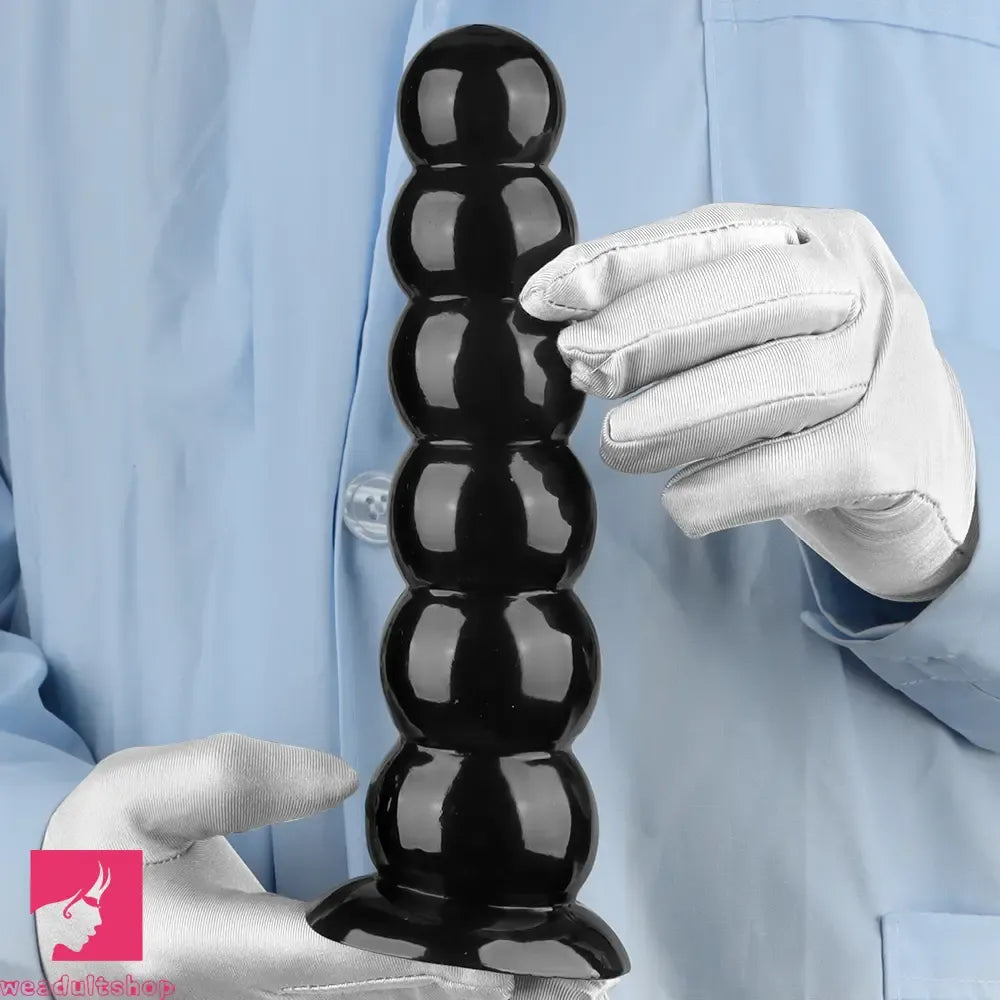 6.7in 8.26in Anal Beads Dildo PVC Black Sex With Powerful Suction Cup