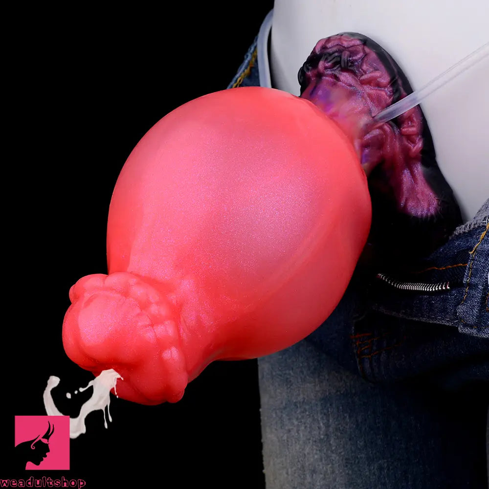 5.43in Fantasy Horse Knotted Silicone Flexible Inflatable Spraying Water Dildo