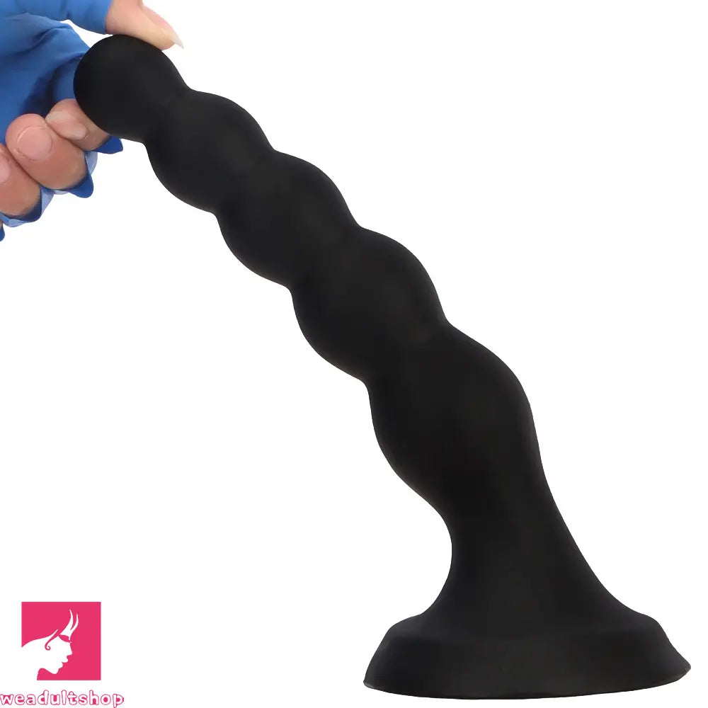 6.69in 8.66in 10.23in Black Silicone Soft Large Anal Plug Cock Dildo