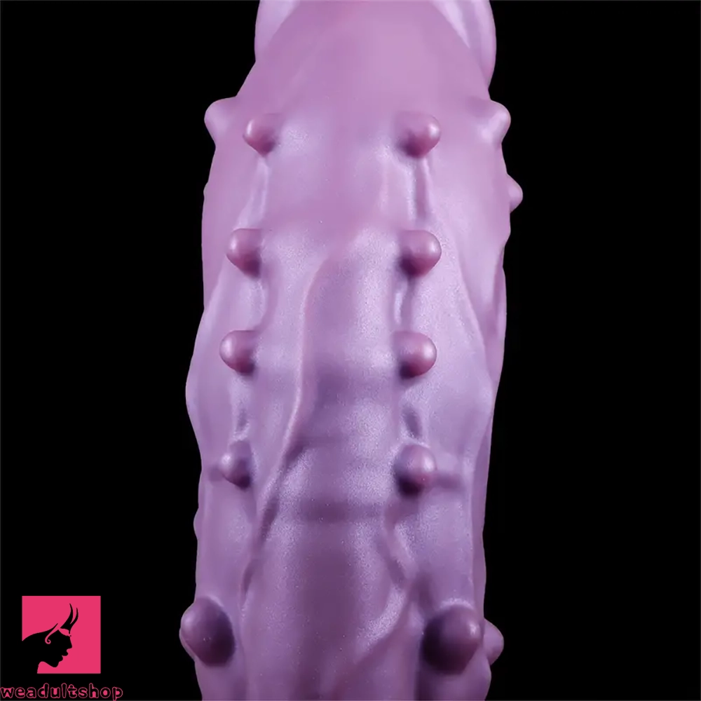 6.49in 7.67in 8.85in Purple Monster Big Flexible Barbed Alien Odd Dildo