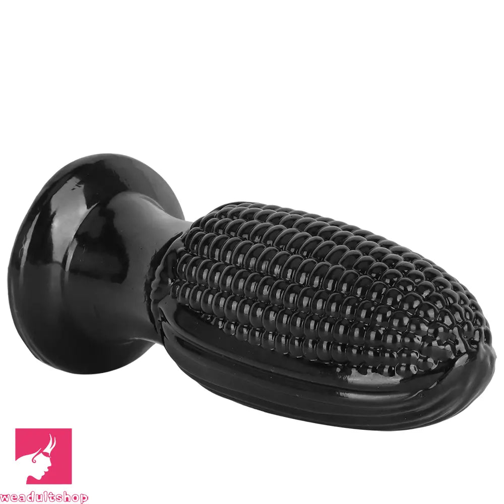 5.9in 6.7in 8.07in Black PVC Thread Granules Corn Dildo For Anal Cock