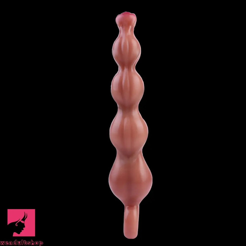 10.2in Big Vibrating Silicone Soft Pulling Beads Horse Dildo With 3 Motors