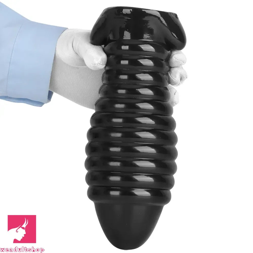 5.11in 7.08in 9.05in Dragon Egg Thread PVC Black Toy Big Butt Plug Dildo