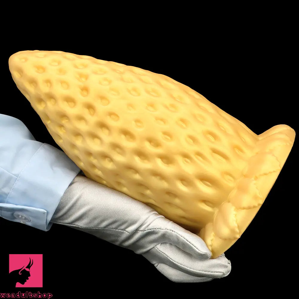 5.9in 8.07in 9.84in Gold Silicone Thick Strawberry Penis Anal Plug Dildo