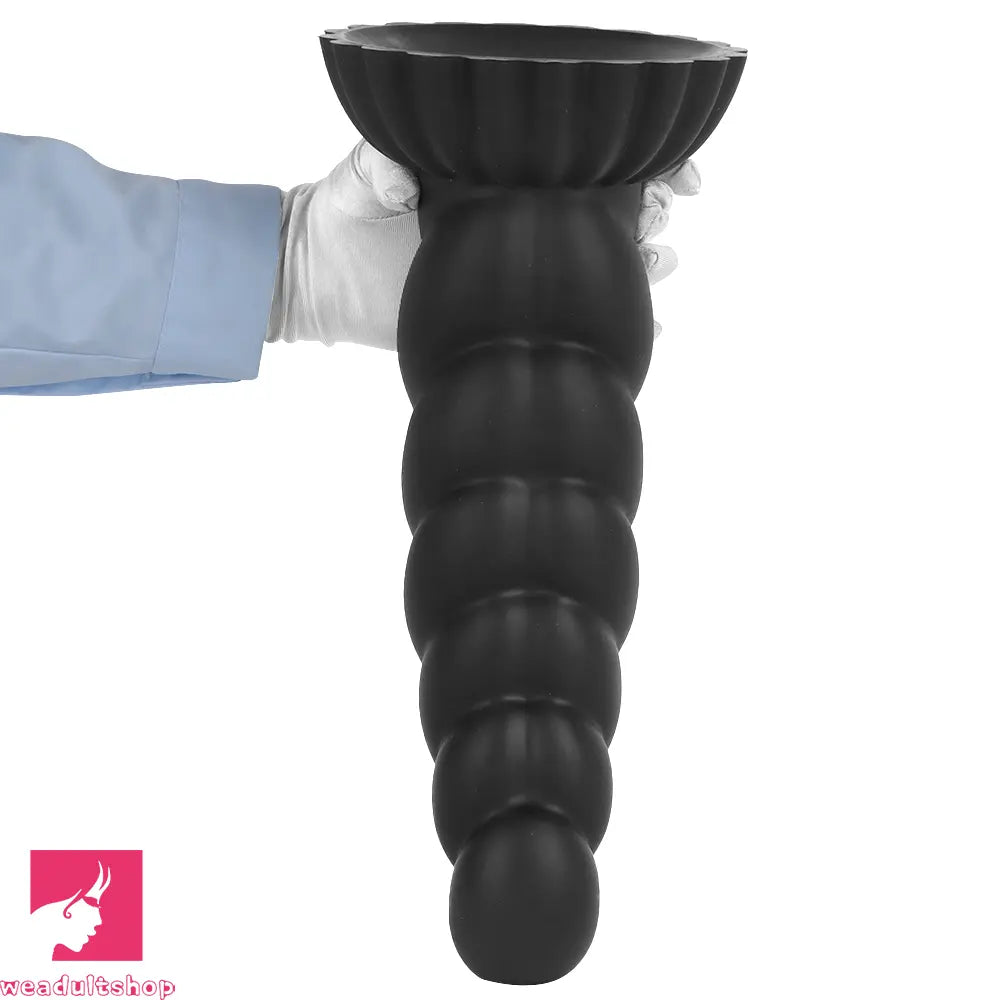 14.76in Silicone Black Extra Large Thick Anal Plug Dildo For Masturbation