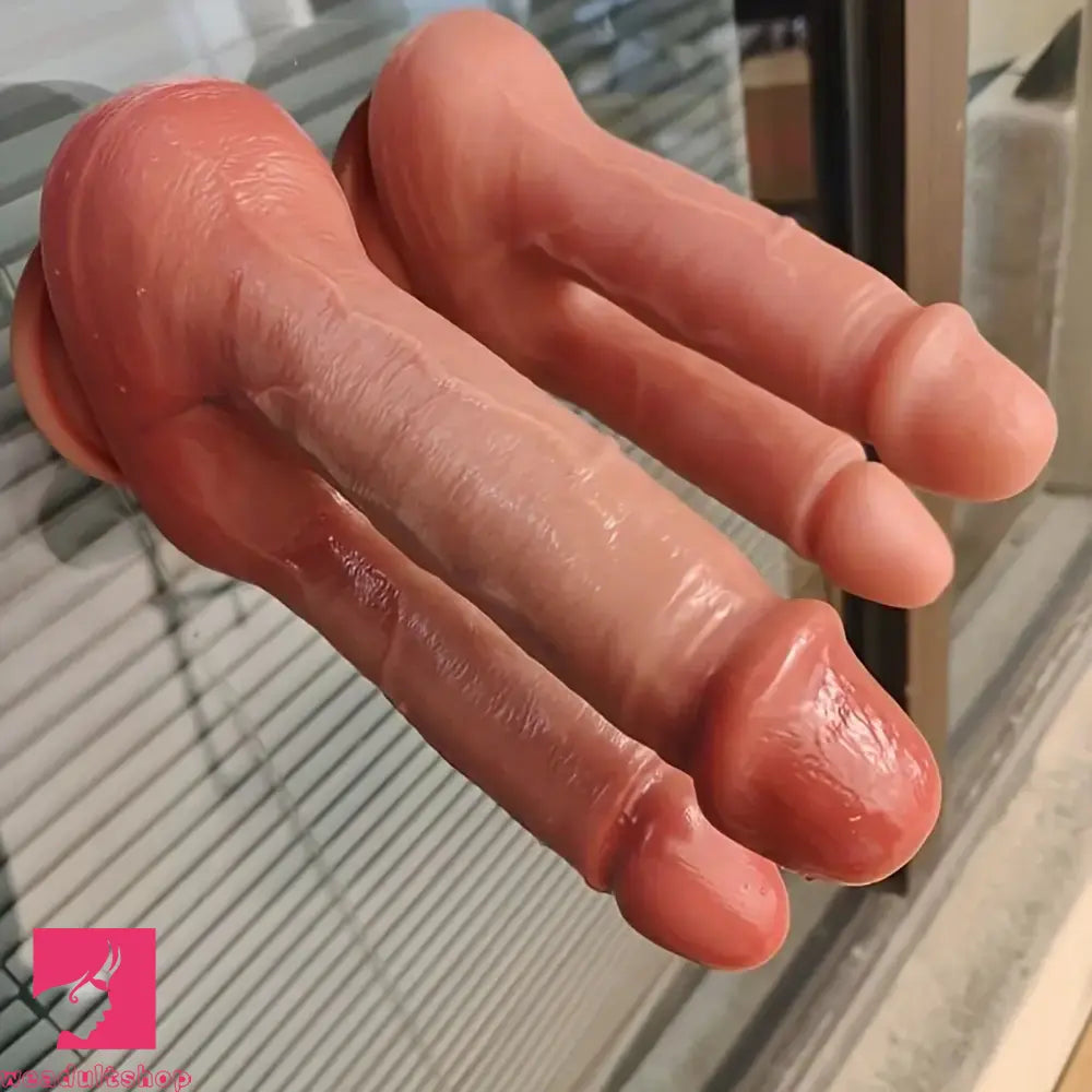 6.3in 7.09in Realistic Double Ended Dildo For Double Penetration Sex Game