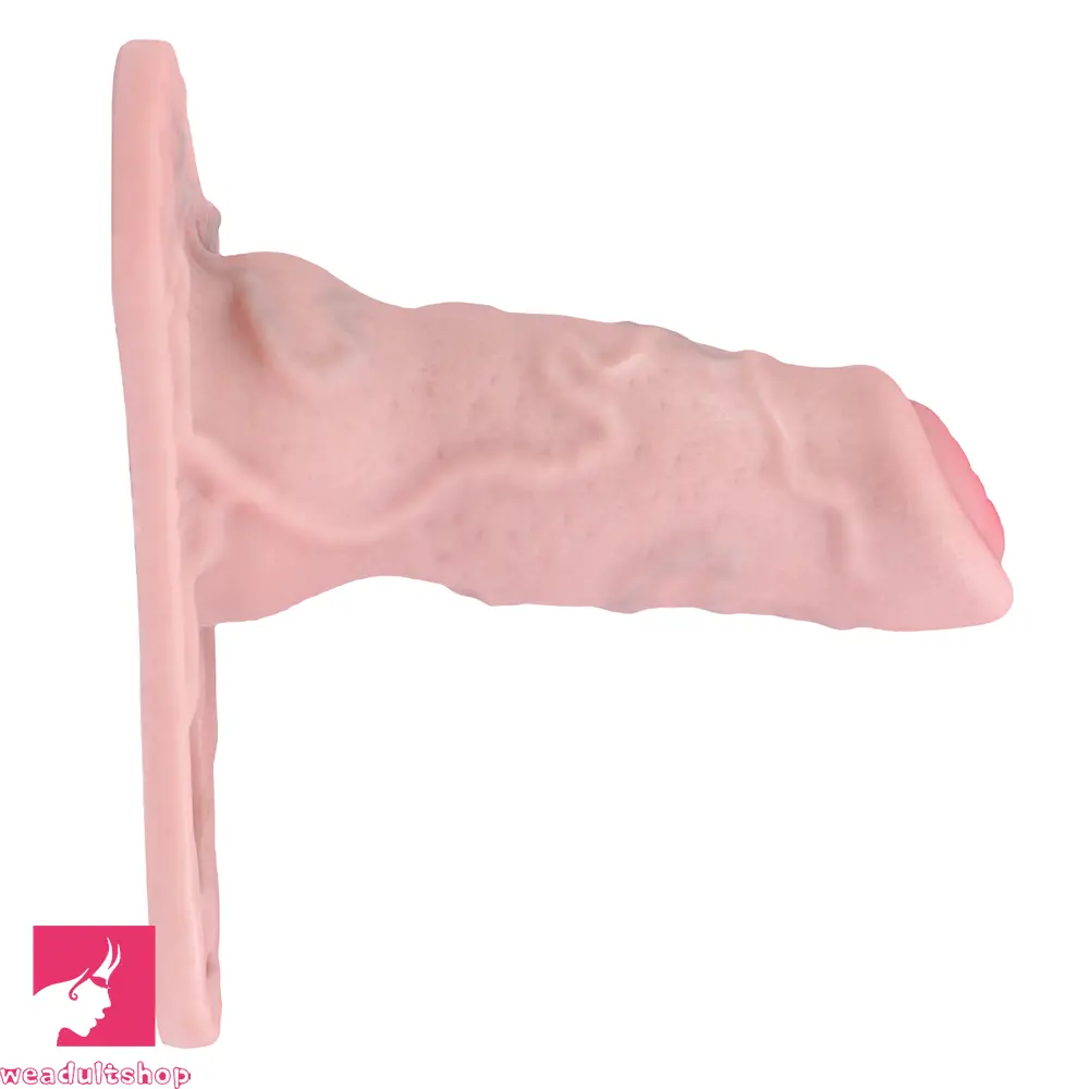 4.92in Silicone Animal Penis Cage Strap on Chastity Dildo Lock Cock Ring