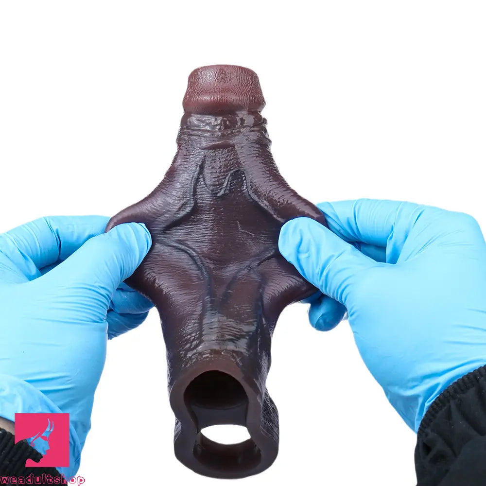 6.29in Platinum Silicone Penis Dildo Sleeve Silicone Prostate Massage Cock