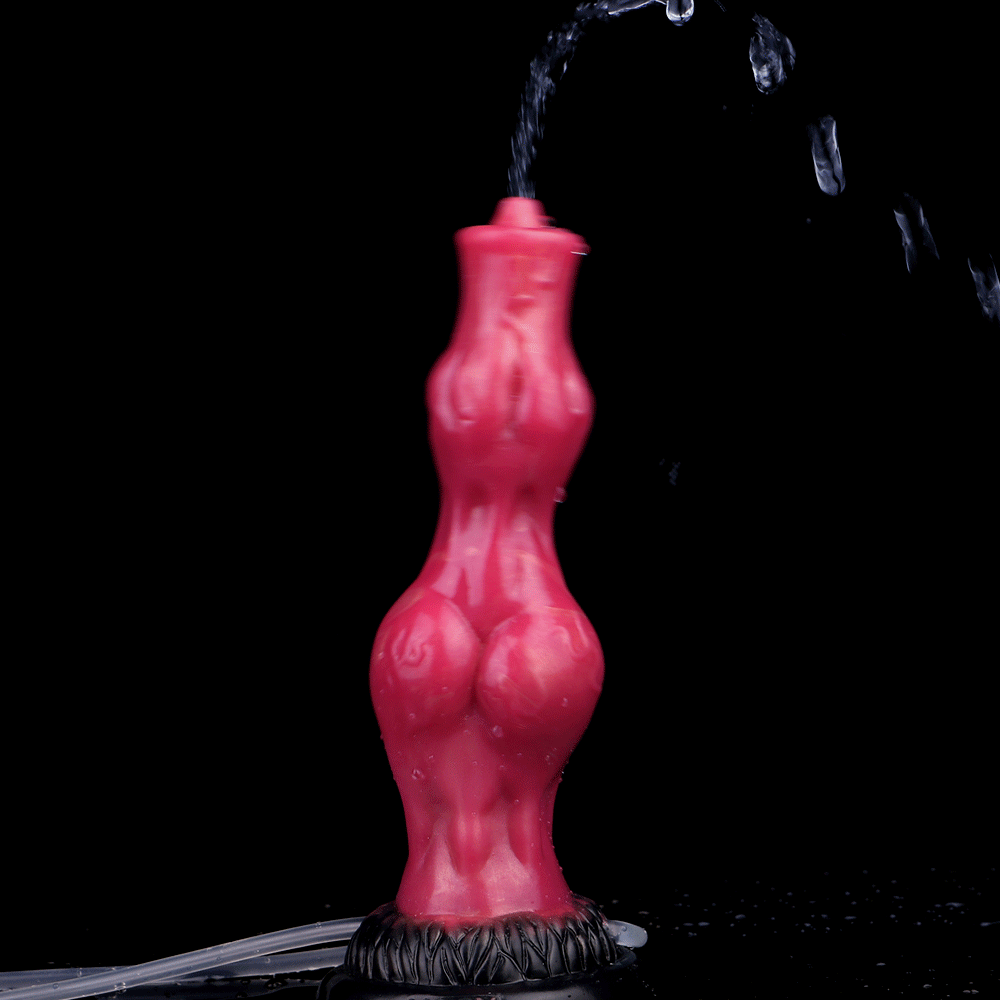 8.11in Dog Knot Silicone Soft Big Ejaculating Dildo G-Spot Stimulato Cock