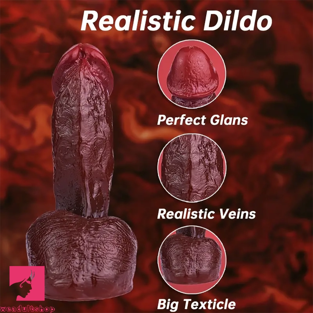 7.2in 7.3in Soft Flexible Liquid Silicone Realistic Penis Dildo Adult Toy