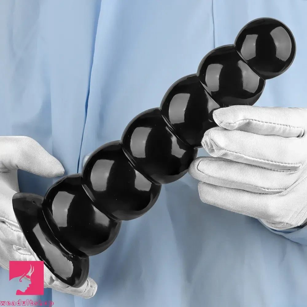 6.7in 8.26in Anal Beads Dildo PVC Black Sex With Powerful Suction Cup