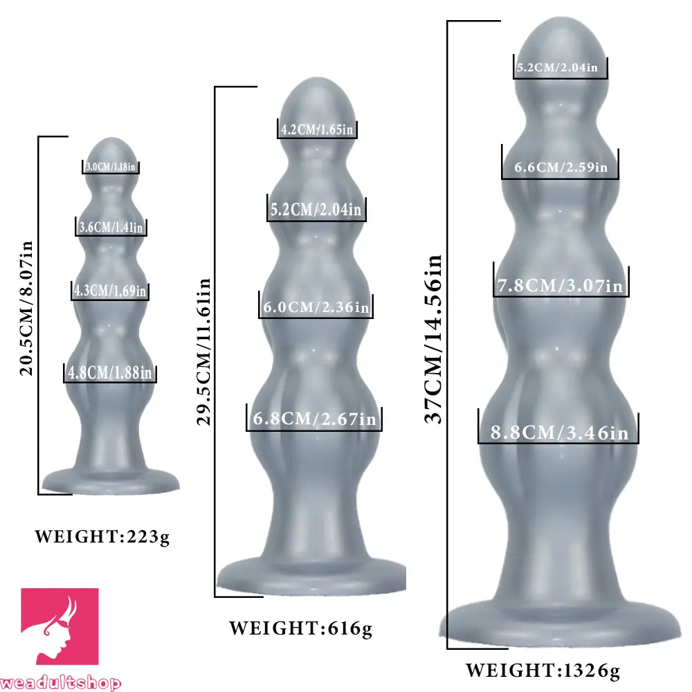 8.07in 11.61in 14.56in Muscle Anal Plug Dildo Soft Silicone Prostate Massager