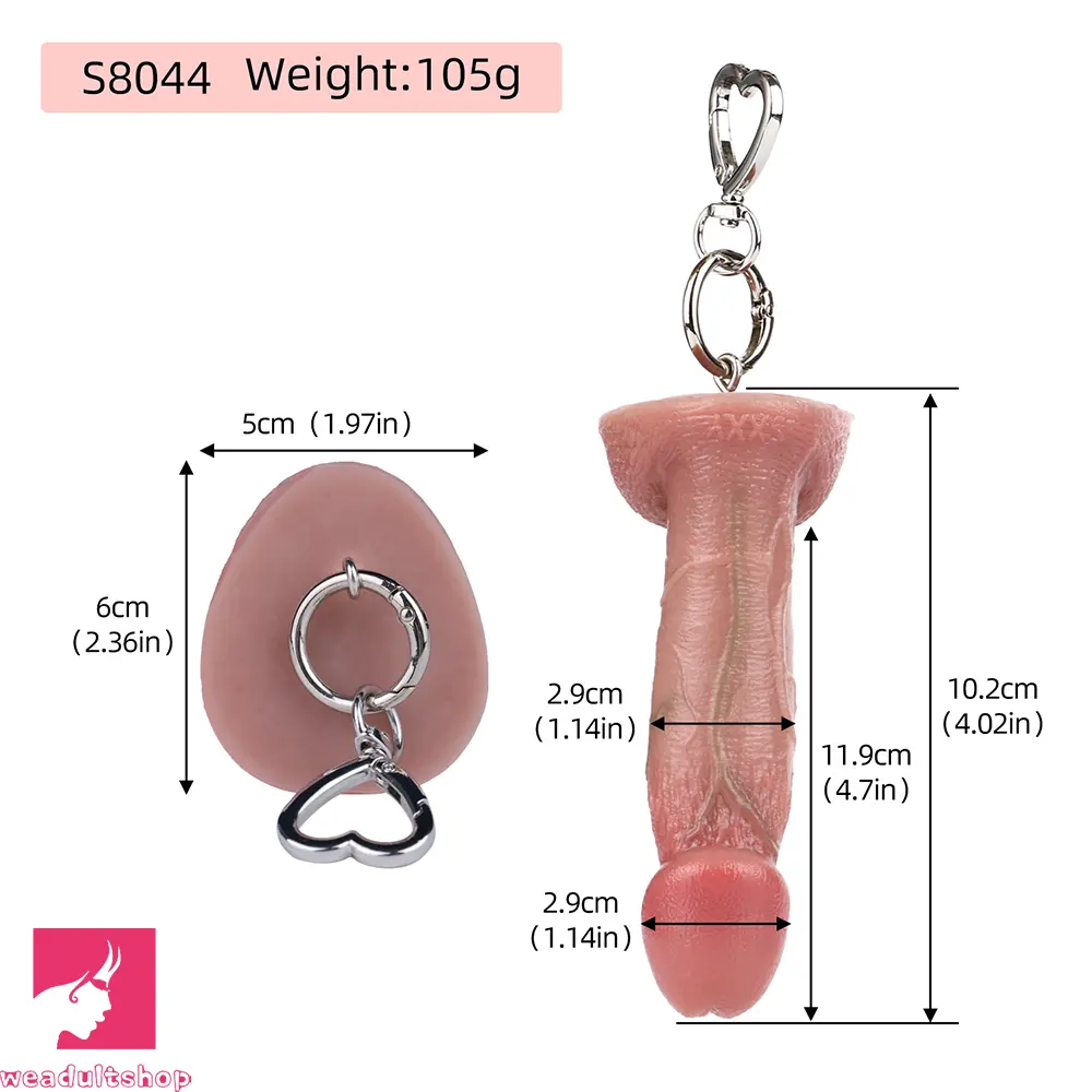 4.7in Silicone Soft Small Cock Dildo For Key Chain For Cock Clit Expansion